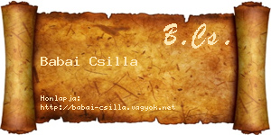 Babai Csilla névjegykártya